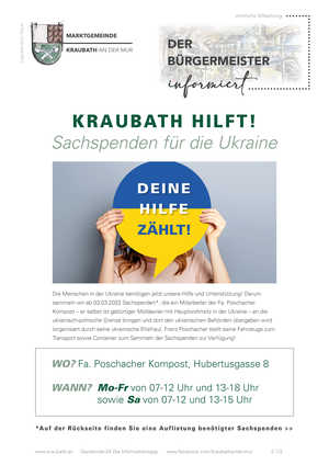 Kraubath hilft Sachspenden Ukraine 220302-01