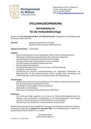 Stellenausschreibung Klranlage Betriebsleiter Page 1.